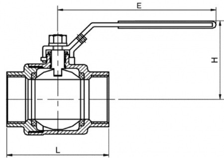 Кран шаровой нержавеющий 4064 (DN 3/4", внутренняя резьба (вр-вр), AISI 304)