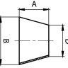 Переход концентрический нержавеющий 2.610 (29x13x1.5, AISI 304) схема