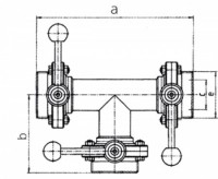 Клапан регулирующий трехходовой нержавеющий с тремя затворами  1.410 (DN 25, AISI 316, резьба-резьба-резьба)