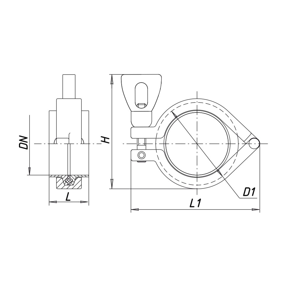 Соединение CLAMP в сборе 2.700 (DN 80, AISI 304)