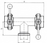 Клапан регулирующий трехходовой нержавеющий  1.430 (DN 100, AISI 304, резьба-резьба, с двумя затворами (180))