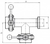 Клапан регулирующий трехходовой нержавеющий 1.420 (DN 50, AISI 304, с двумя затворами резьба–резьба правый)