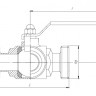 35x1,5 Кран шаровый нержавеющий DN 32 (арт 1.501, трехходовой наружняя  резьба (р-р-р), AISI 316)