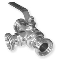 Кран шаровой нержавеющий 1.520 (DN 50, трехходовой, наружная  резьба (р-р-р), AISI 316)