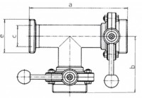 Клапан регулирующий трехходовой нержавеющий 1.440 (DN 100, AISI 304, с двумя затворами резьба–резьба левый)