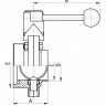 Затвор дисковый нержавеющий 4302 (DN 25 клапан бабочка, AISI 316, резьба-сварка)