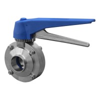 Затвор дисковый нержавеющий с многопозиционной ручкой 1.210 (DN 32, AISI 316, сварка-сварка)