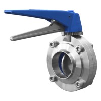 Затвор дисковый нержавеющий с многопозиционной ручкой 1.210 (DN 65, AISI 304, сварка-сварка)