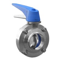 Затвор дисковый нержавеющий с многопозиционной ручкой 1.210 (DN 65, AISI 316, сварка-сварка)