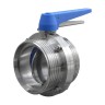 Затвор дисковый нержавеющий с многопозиционной ручкой 1.230 (DN 100, AISI 316, резьба-резьба)