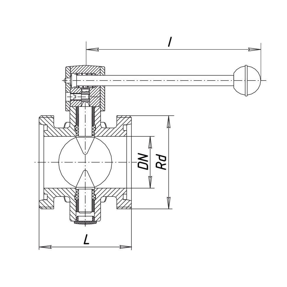 Затвор дисковый нержавеющий 1.130 (DN 40, AISI 316, резьба-резьба)