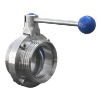 Затвор дисковый нержавеющий 1.130 (DN 80, AISI 316, резьба-резьба)